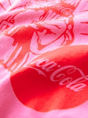 Pink Christmas License Coca Cola Graphic 100% Cotton T-Shirt - Image 6 of 6
