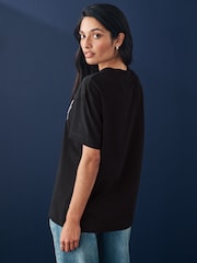 Black 100% Cotton Merry Christmas T-Shirt - Image 4 of 8