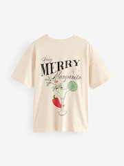 Margarita Cocktail Graphic Christmas Spicy Margarita Cocktail Graphic 100% Cotton T-Shirt - Image 2 of 5
