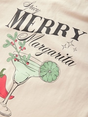Margarita Cocktail Graphic Christmas Spicy Margarita Cocktail Graphic 100% Cotton T-Shirt - Image 4 of 5