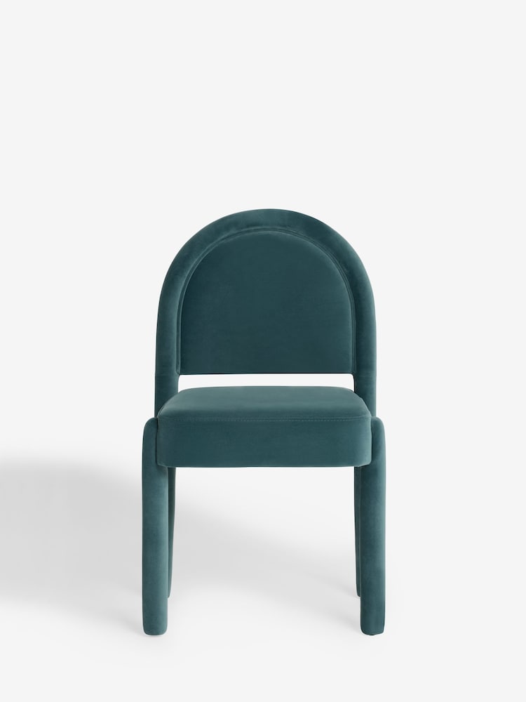Soft Velvet Teal Blue Upholstered Dining Chairs - Image 2 of 9