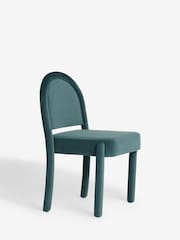 Soft Velvet Teal Blue Upholstered Dining Chairs - Image 3 of 9