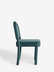 Soft Velvet Teal Blue Upholstered Dining Chairs - Image 4 of 9