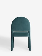 Soft Velvet Teal Blue Upholstered Dining Chairs - Image 5 of 9