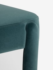 Soft Velvet Teal Blue Upholstered Dining Chairs - Image 6 of 9
