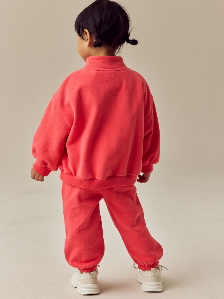 Coral Pink Half Zip Sweatshirt (3mths-7yrs) - Image 3 of 8