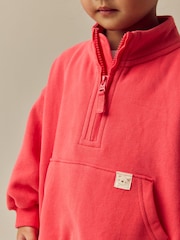 Coral Pink Half Zip Sweatshirt (3mths-7yrs) - Image 4 of 8