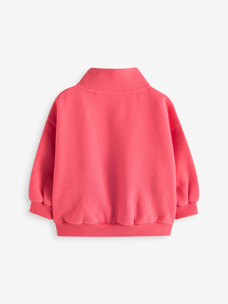 Coral Pink Half Zip Sweatshirt (3mths-7yrs) - Image 6 of 8