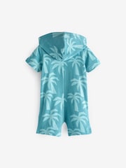 Blue Towelling Zip Through 100% Cotton All-In-One (3mths-7yrs) - Image 6 of 7
