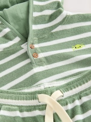 Sage Green Stripe 100% Cotton Toweling Set (3mths-7yrs) - Image 3 of 4