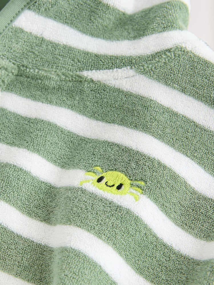 Sage Green Stripe 100% Cotton Toweling Set (3mths-7yrs) - Image 4 of 4