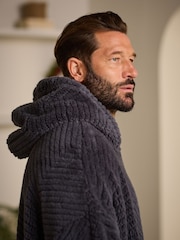 Slate Grey Textured Oversized Supersoft Hoodie - Image 3 of 8