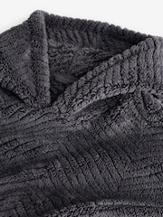 Slate Grey Textured Oversized Supersoft Hoodie - Image 6 of 8