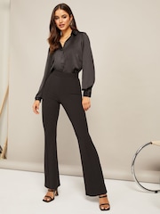 Friends Like These Black Petite Satin Button Through Shirt - Image 3 of 4