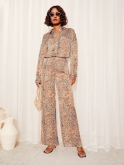 Friends Like These Brown Petite Satin Button Through Shirt - Image 3 of 4