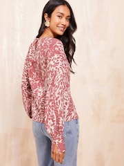 Friends Like These Pink Petite Long Sleeve Cuff Detail Top - Image 4 of 4