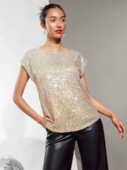 Doré dégradé - T-shirt Friends Like These Sequin - Image 1 de 4