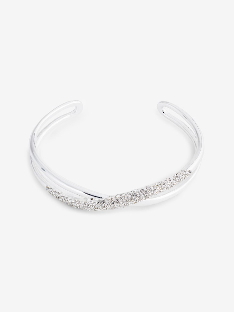 Tonalité argentée - Twist Sparkle Cuff Bracelet - Image 1 of 4