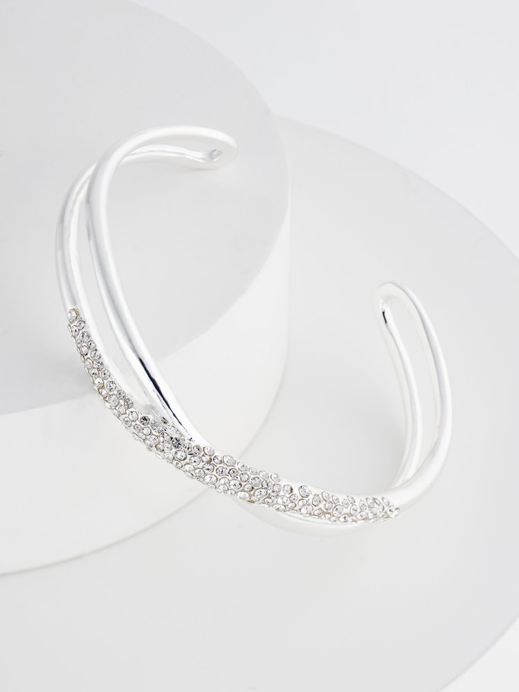 Tonalité argentée - Twist Sparkle Cuff Bracelet - Image 2 of 4
