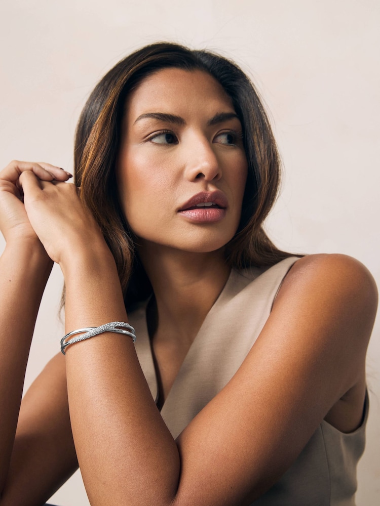 Tonalité argentée - Twist Sparkle Cuff Bracelet - Image 3 of 4