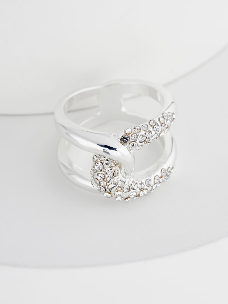 Tonalité argentée - Bague Interlink Sparkle - Image 3 of 3