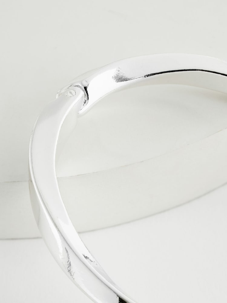 Silver Tone Twist Bangle - Image 2 of 2