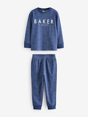 Baker by Ted Baker Blue/Green Long Sleeve 100% Cotton Pyjamas 2 Pack - Image 2 of 7