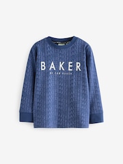 Baker by Ted Baker Blue/Green Long Sleeve 100% Cotton Pyjamas 2 Pack - Image 3 of 7