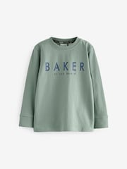 Baker by Ted Baker Blue/Green Long Sleeve 100% Cotton Pyjamas 2 Pack - Image 5 of 7