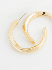 Gold Tone Twist Hoop Earrings - Image 4 of 4