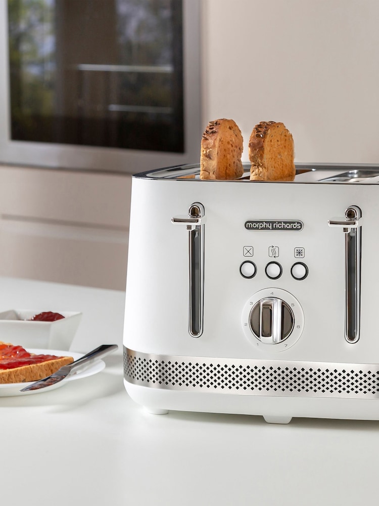 Morphy Richards White Illumination 4 Slice Toaster - Image 1 of 3