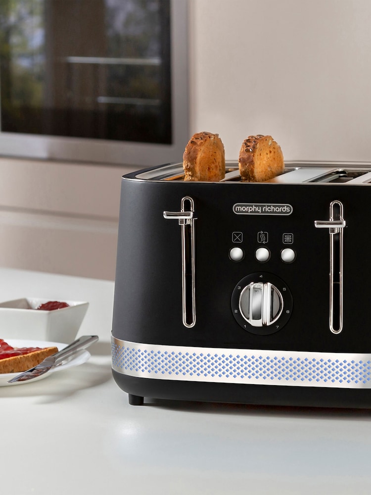 Morphy Richards Black Illumination 4 Slice Toaster - Image 1 of 3