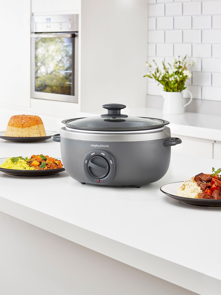 Morphy Richards Silver Sear And Stew 3.5L Slow Cooker - Image 1 of 4 Morphy Richards Silver Sear And Stew 3.5L Slow Cooker - Image 1 of 4