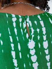 Roman Green Tie Dye Print Sleeveless Smock Dress - Image 5 of 5