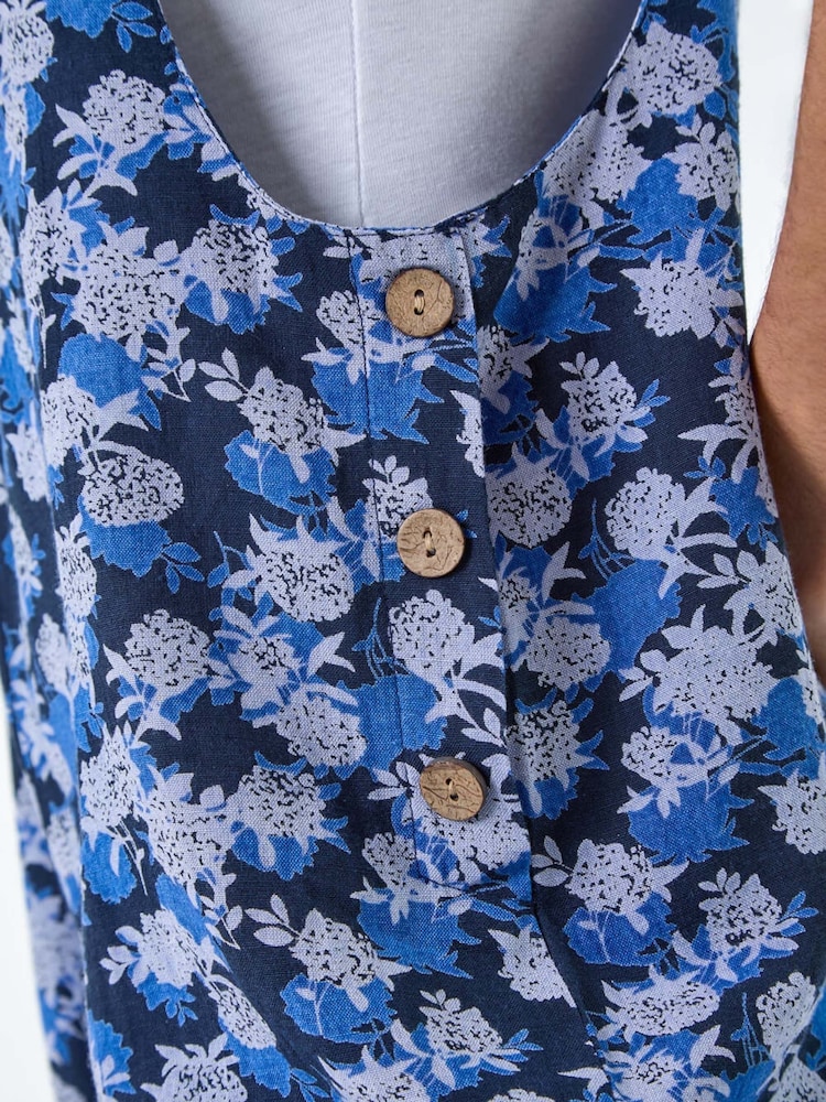 Playsuit aus Baumwolle und Leinen mit romantischem Floralmuster - Bild 5 von 5 Playsuit aus Baumwolle und Leinen mit romantischem Floralmuster - Bild 5 von 5