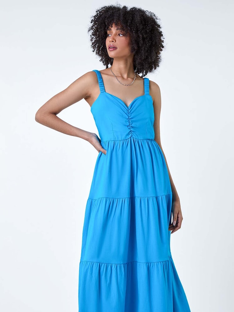 Roman 100% Cotton Strappy Tiered Midi Dress - Bild 2 von 5 Roman 100% Cotton Strappy Tiered Midi Dress - Bild 2 von 5