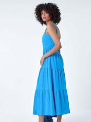 Roman 100% Cotton Strappy Tiered Midi Dress - Bild 3 von 5