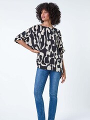 Roman Abstract Animal Button Back Top - Imagen 4 de 5