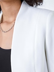 Roman White Textured High Neck Jacket - Image 5 of 5