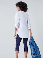 Roman White Longline Tunic Stretch Blouse - Image 3 of 5