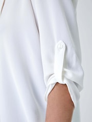 Roman White Longline Tunic Stretch Blouse - Image 5 of 5