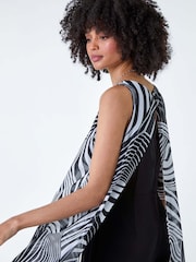 Roman Black Full Length Printed Overlay Jumpsuit - Image 4 of 5