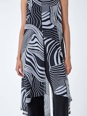 Roman Black Full Length Printed Overlay Jumpsuit - Image 5 of 5