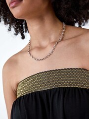 Roman Black Shimmer Trim Stretch Bandeau Boobtube - Image 5 of 5