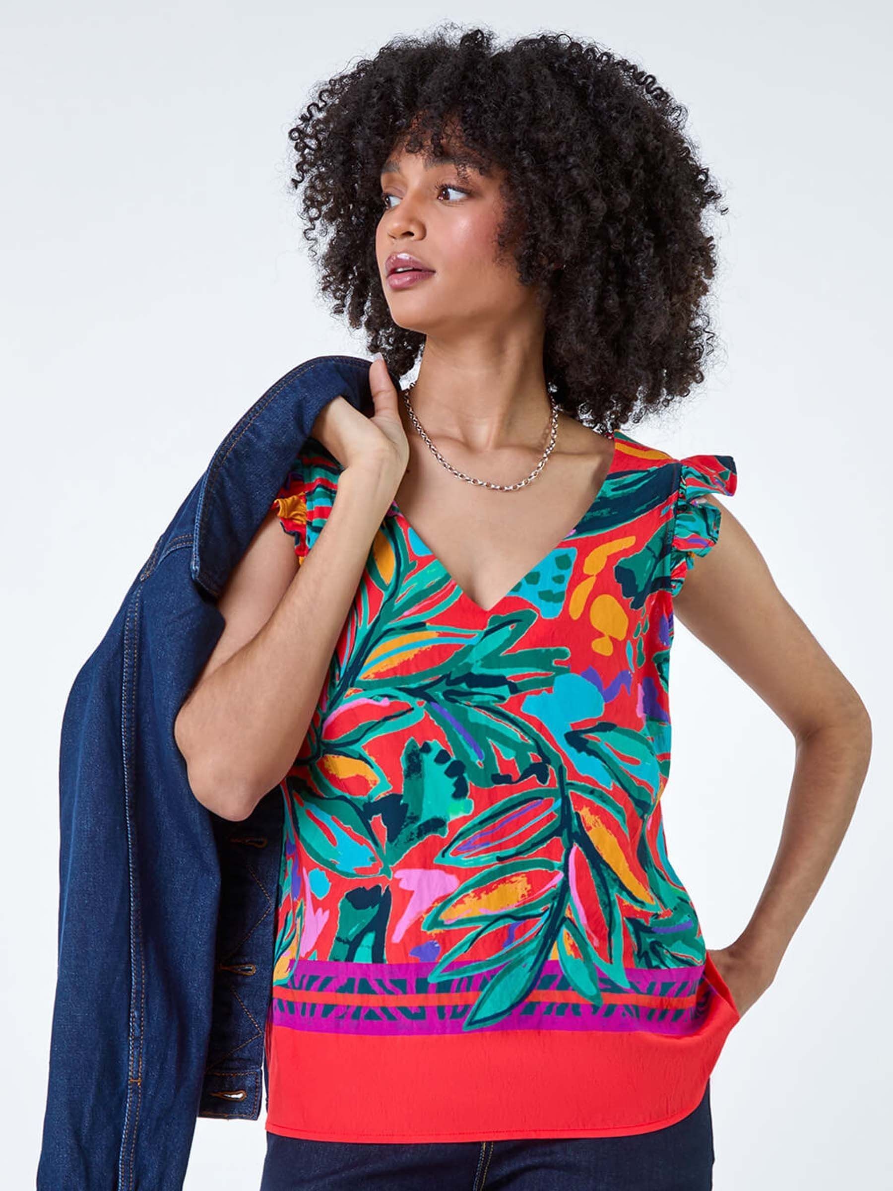 frill sleeve vest top