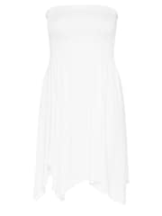 Yours Curve White Shirred Hanky Hem Top - Image 5 of 5