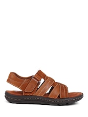 Pavers Dark Brown Pavers Touch-Fasten Leather Brown Sandals - Image 2 of 5