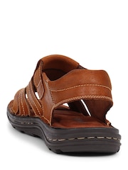 Pavers Dark Brown Pavers Touch-Fasten Leather Brown Sandals - Image 3 of 5