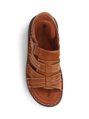 Pavers Dark Brown Pavers Touch-Fasten Leather Brown Sandals - Image 4 of 5