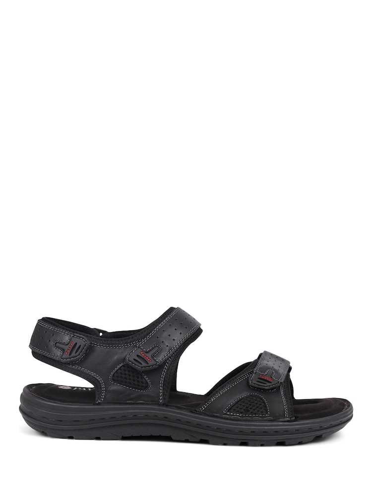 Pavers Black Pavers Touch Fasten Open-Toe Black Sandals - Image 2 of 5